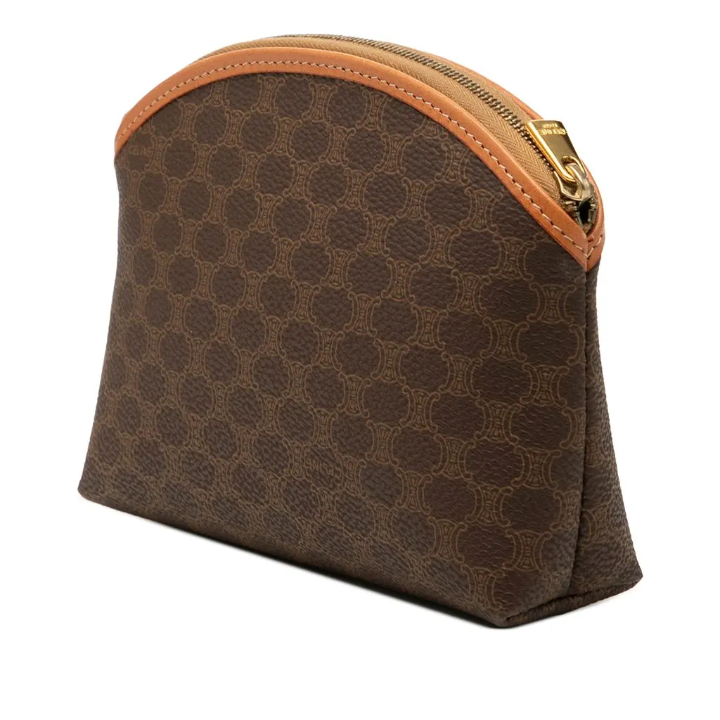 Celine Macadam Coated Canvas Pouch Brown Canvas Very good - Back View