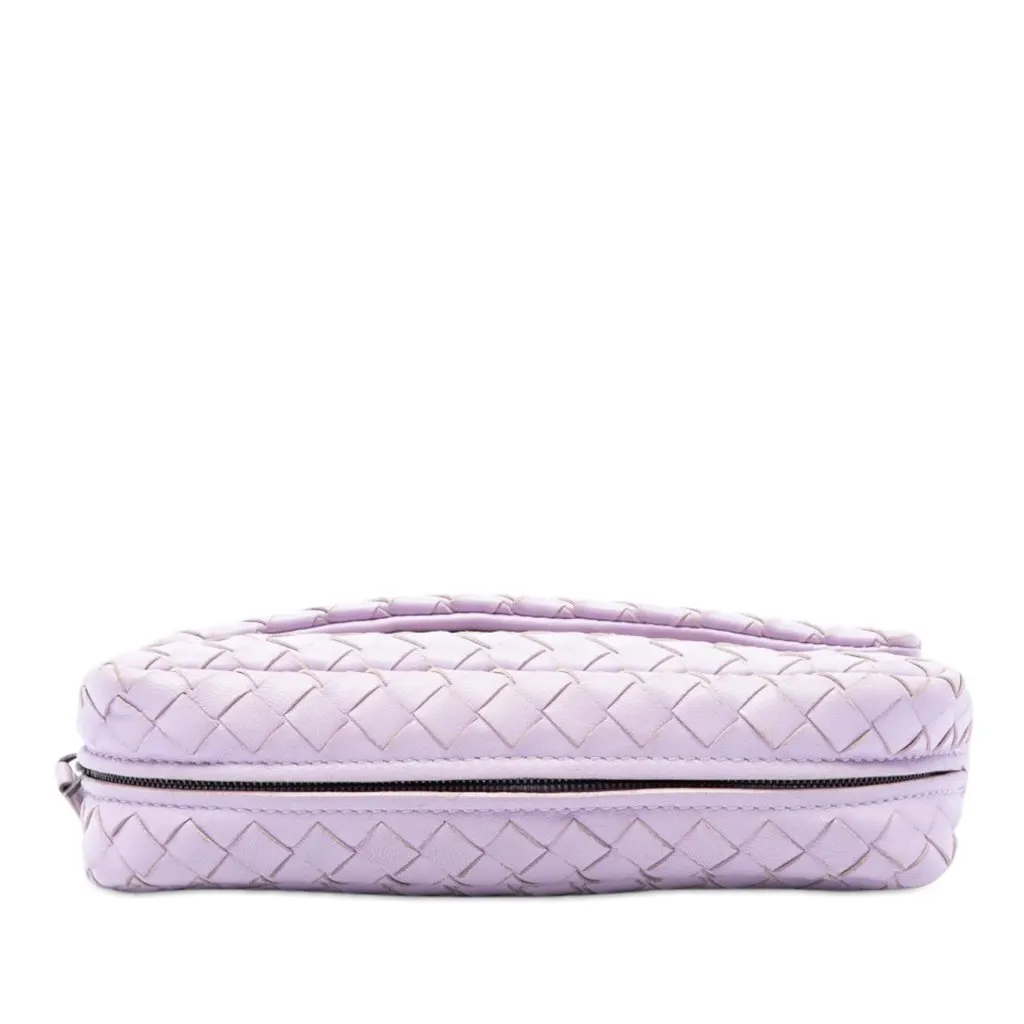 Bottega Veneta Mini Nappa Intrecciato Expandable Chain Flap Crossbody Purple Leather Very good - Inside View