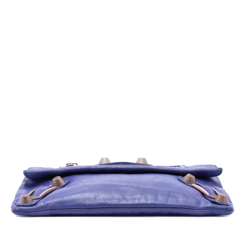 Balenciaga Lambskin Motocross Giant 21 Envelope Clutch Purple Leather Very good - Inside View