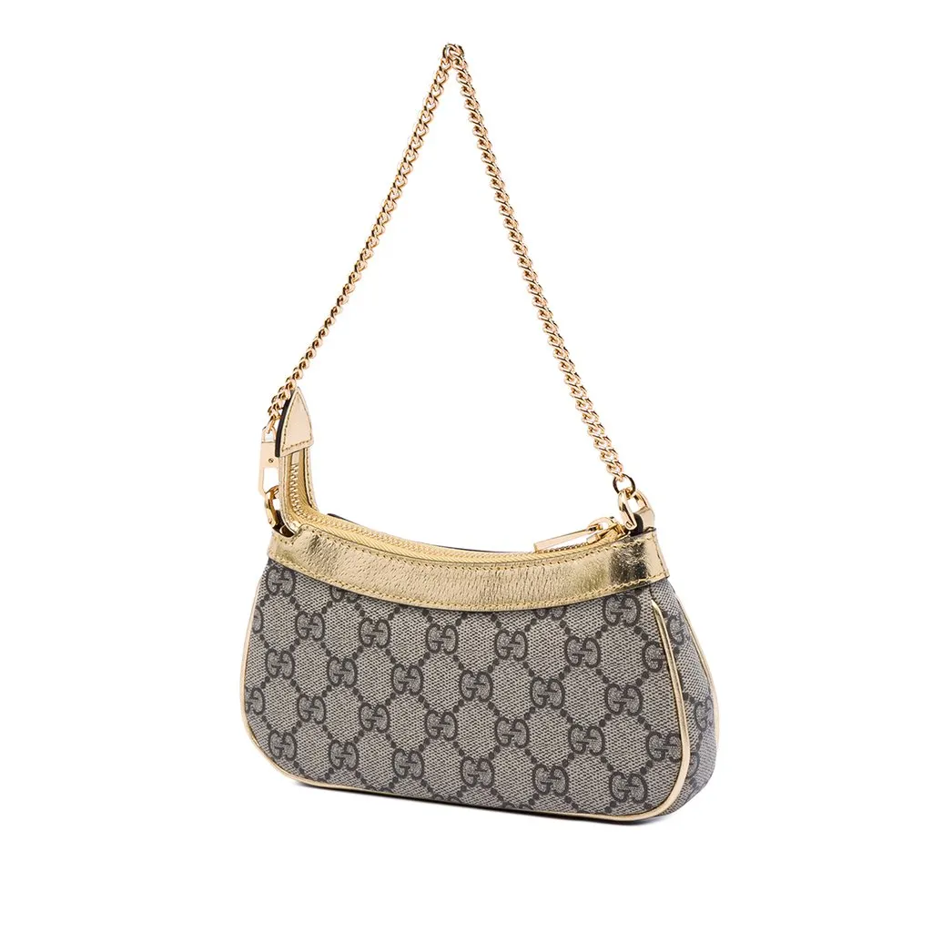 Gucci Small GG Supreme Ophidia Shoulder Bag Beige Very good - Back View