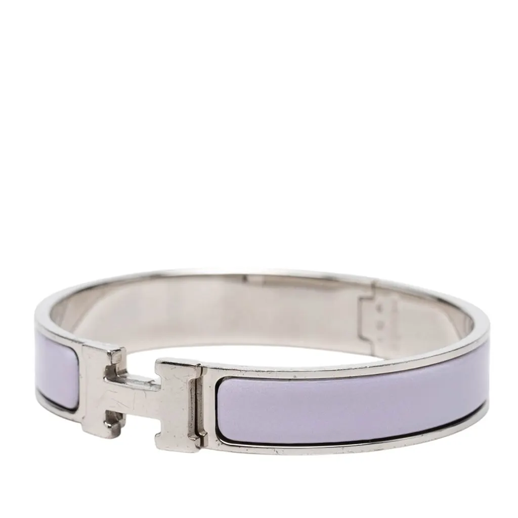 Hermès Narrow Enamel Clic H Bracelet PM Purple Enamel Very good - Back View