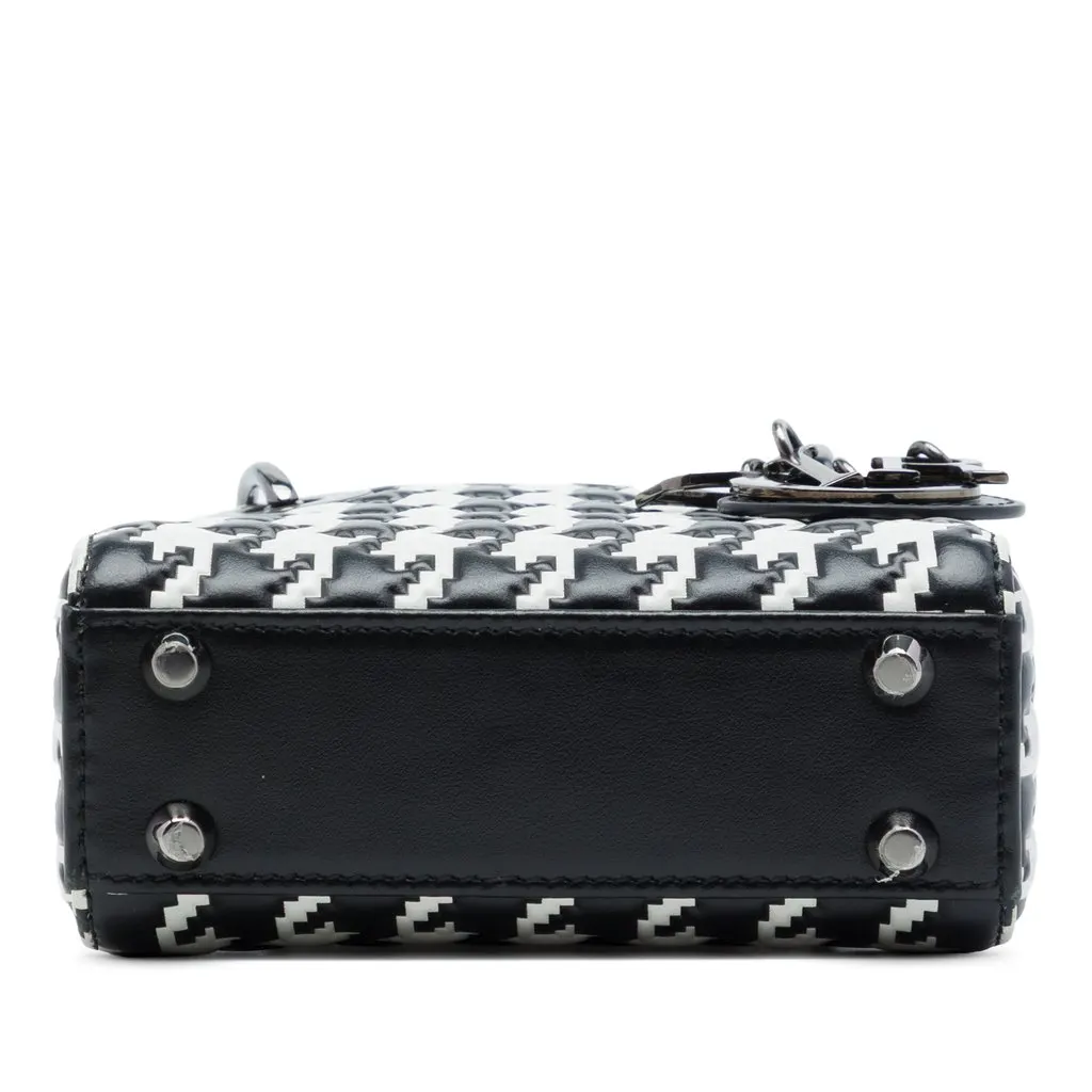Dior Micro Calfskin Houndstooth Embossed Macro Lady Dior Black Leather Very good - Inside View