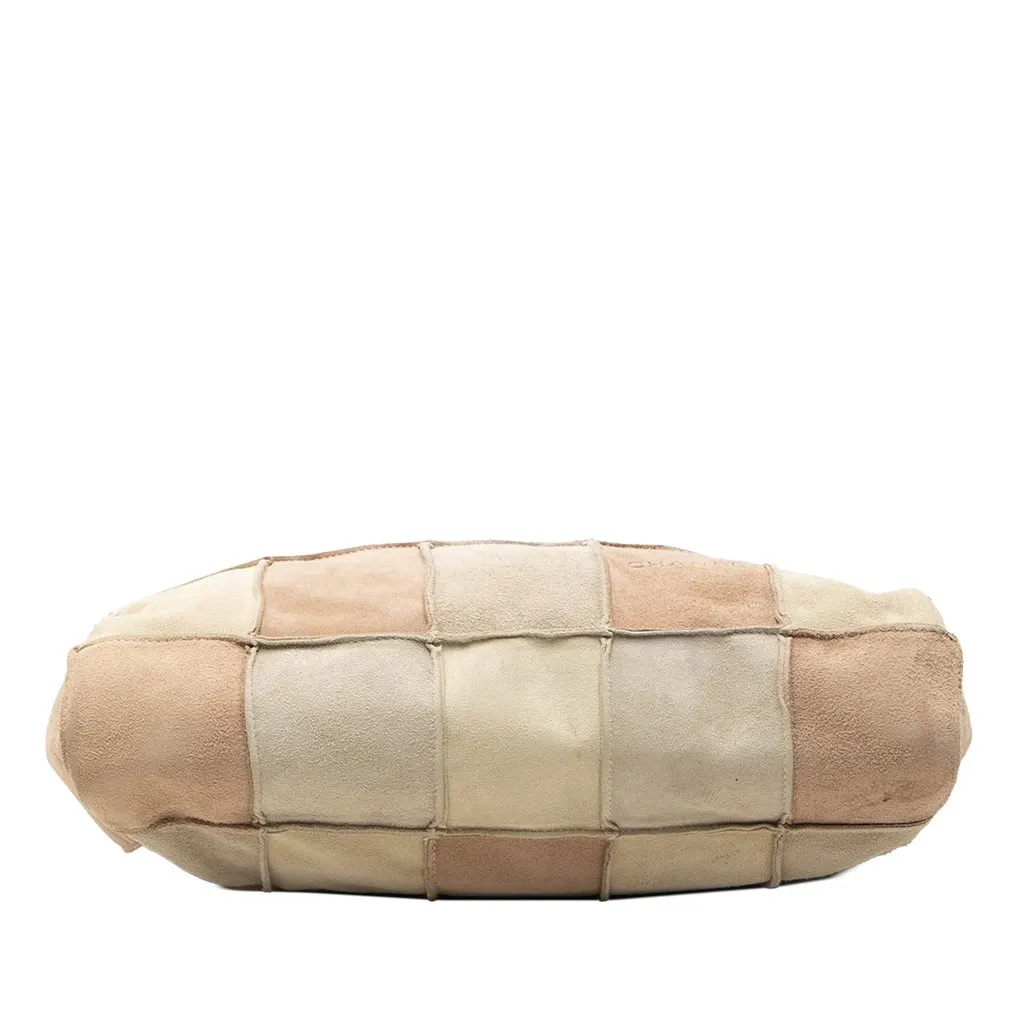 Chanel Suede Patchwork Tote Beige Suede Good - Inside View