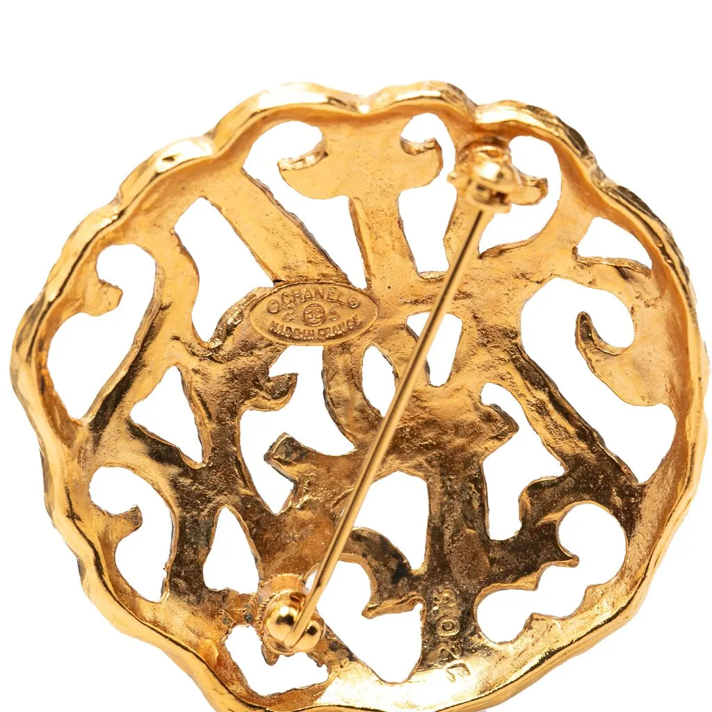 Chanel CC Gold Plated Brooch Gold Metal Very good - Inside View