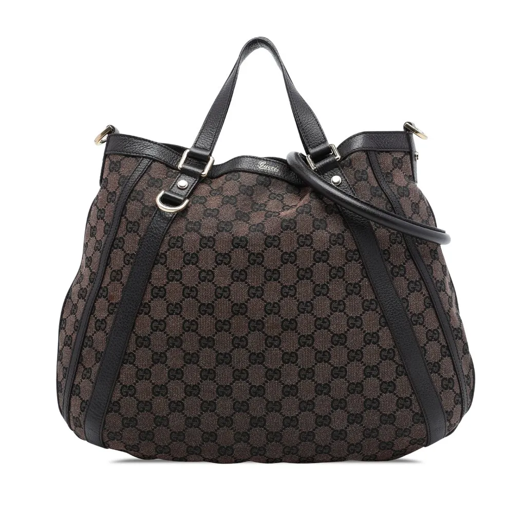 Gucci GG Canvas Abbey D Ring Convertible Satchel Brown Very good - Front View