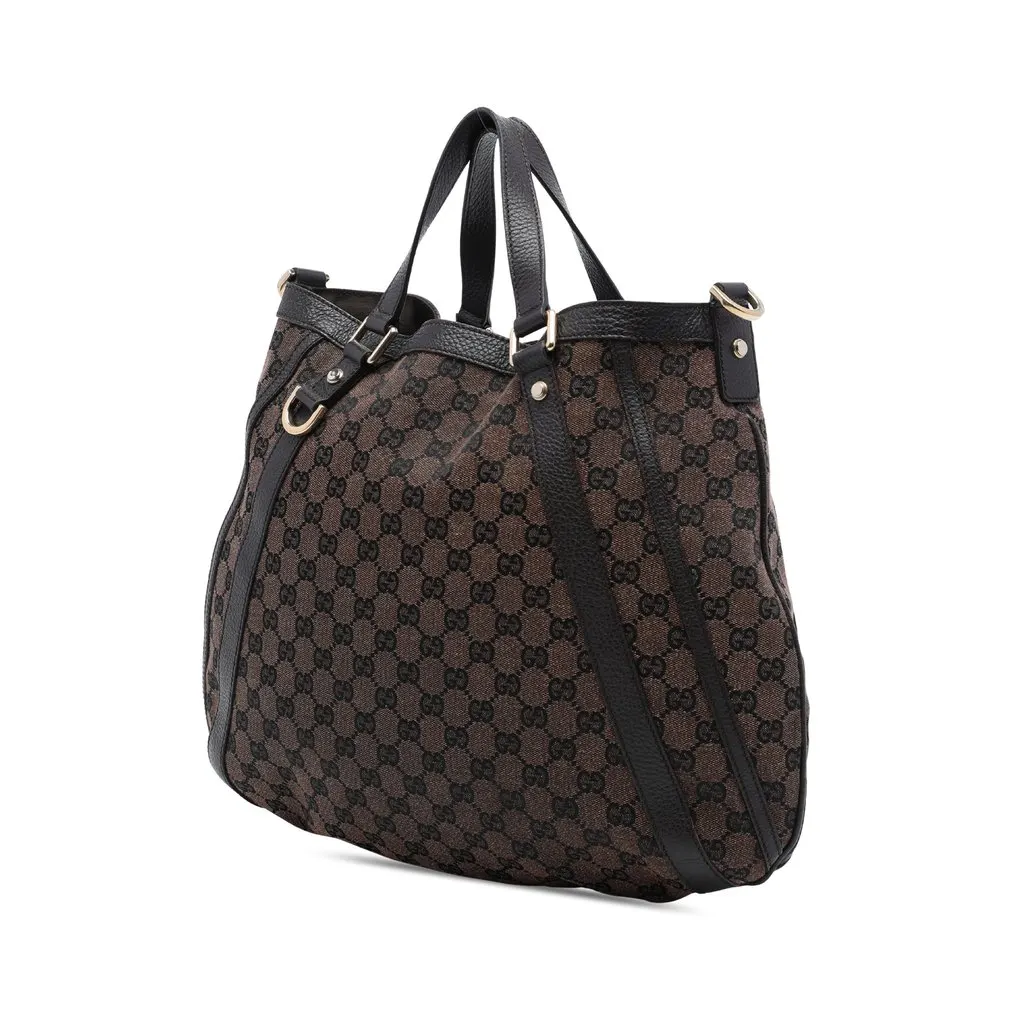 Gucci GG Canvas Abbey D Ring Convertible Satchel Brown Very good - Back View