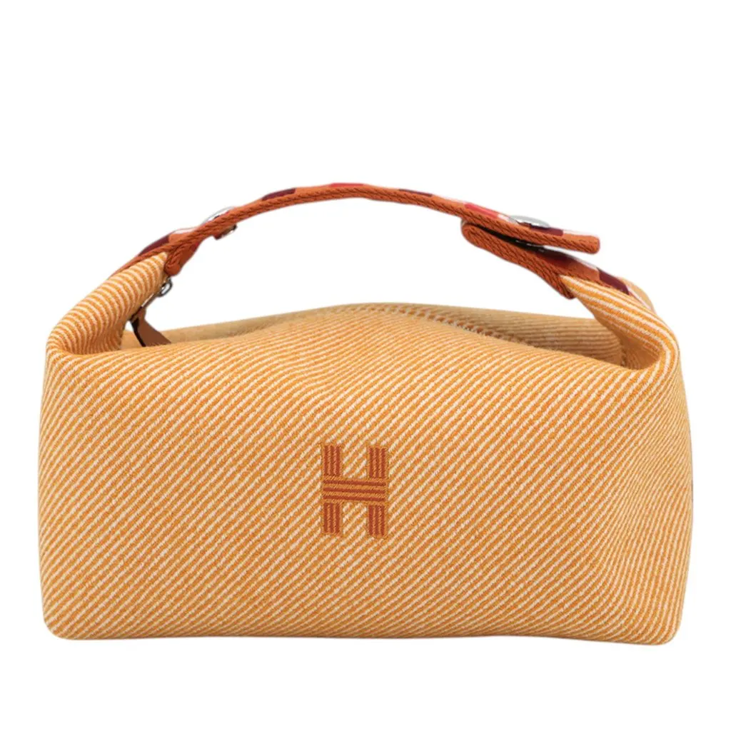 Hermès Small Wool Bride a Brac Au Carre Case Orange Very good - Front View
