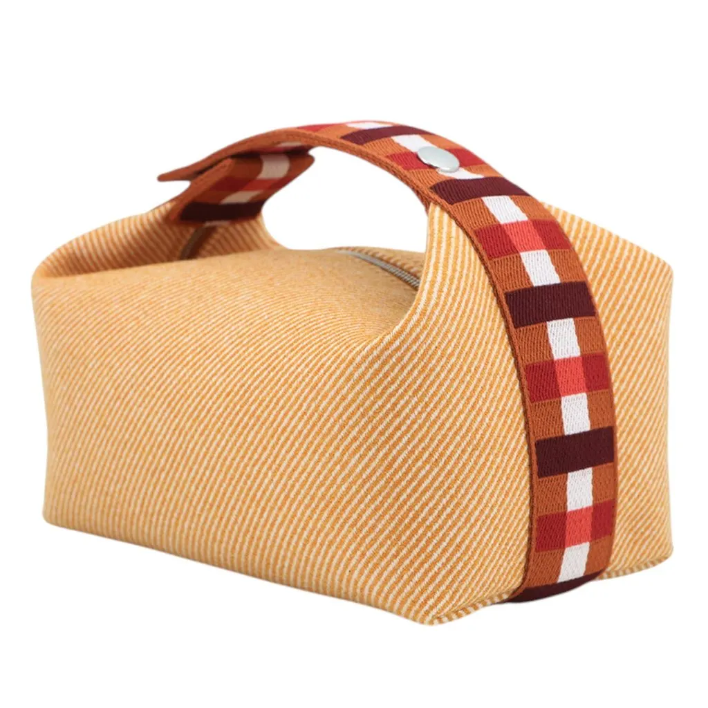 Hermès Small Wool Bride a Brac Au Carre Case Orange Very good - Back View