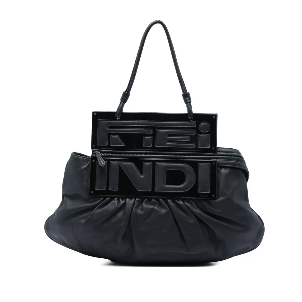 Fendi Leather Convertible To You Tote Black Leather Very good - Front View