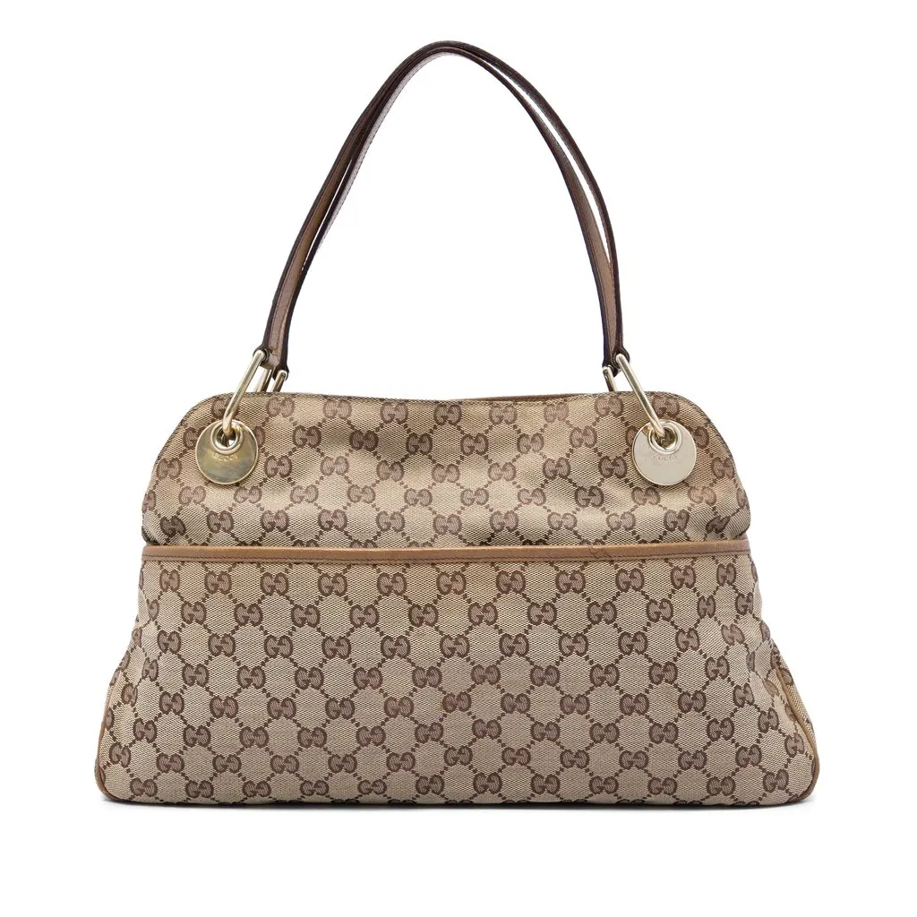 Gucci GG Canvas Eclipse Shoulder Bag Beige Canvas Very good - Front View