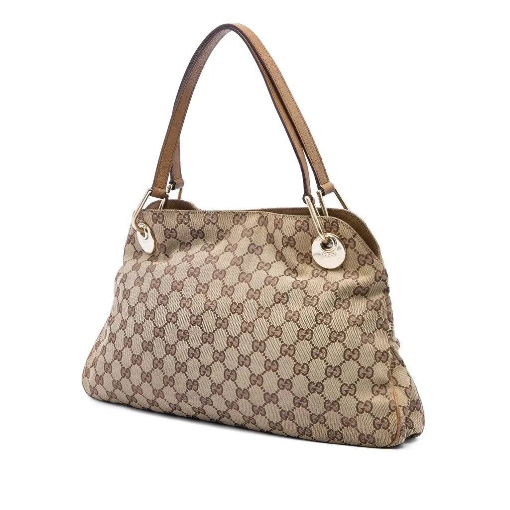 Gucci GG Canvas Eclipse Shoulder Bag Beige Canvas Very good - Back View