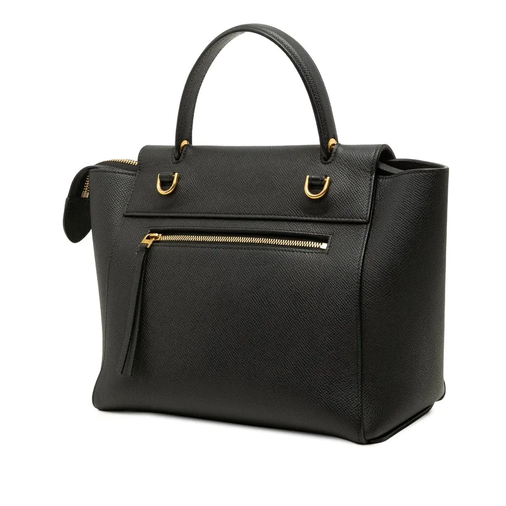 Celine Micro Grained Calfskin Belt Bag Black Leather Very good - Back View