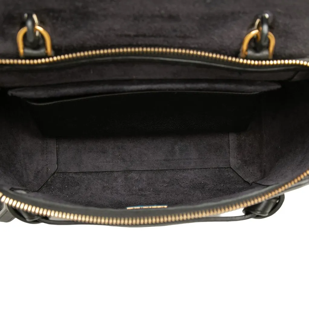 Celine Micro Grained Calfskin Belt Bag Black Leather Very good - Model View