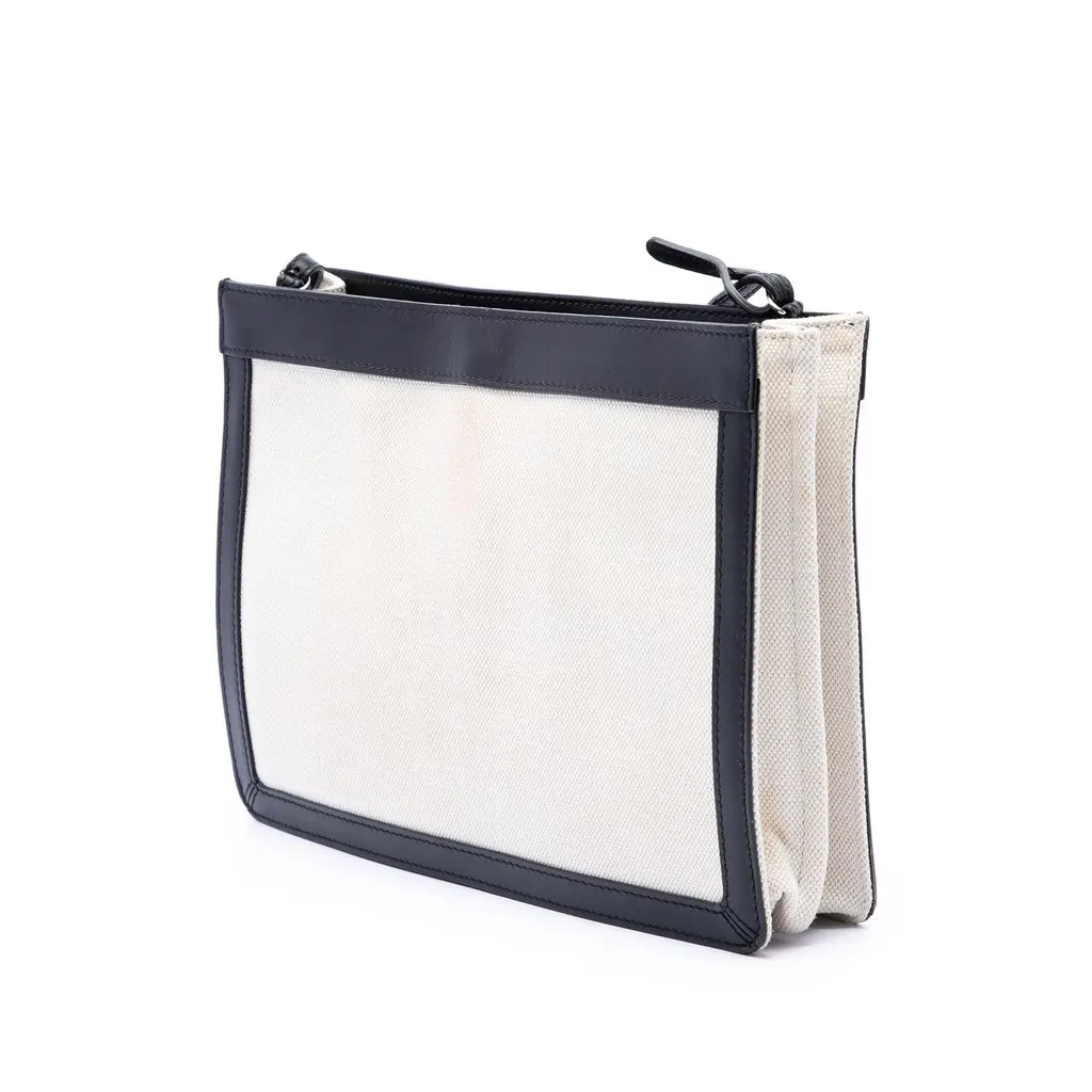 Balenciaga Canvas Navy Pochette M Crossbody White Very good - Back View