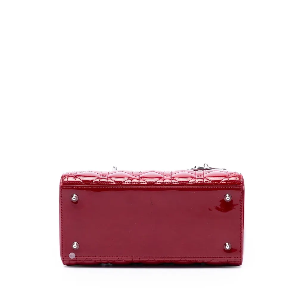 Dior Medium Patent Cannage Lady Dior Red Leather Very good - Inside View
