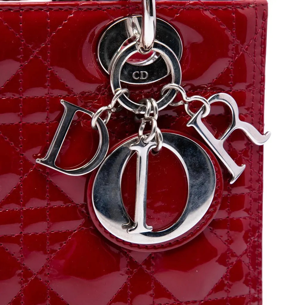 Dior Medium Patent Cannage Lady Dior Red Leather Very good - Box View
