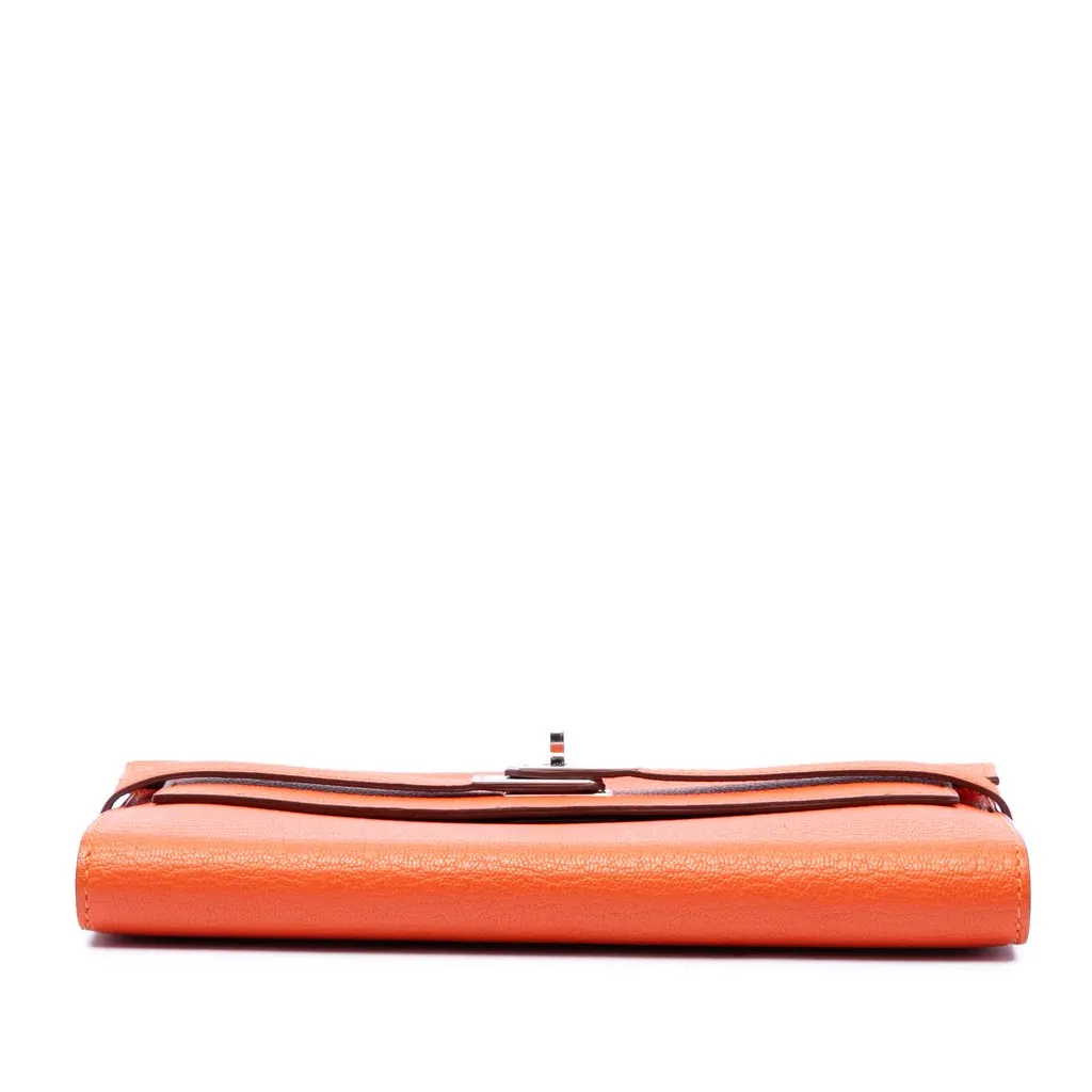 Hermès Chevre Mysore Kelly Longue Wallet Orange Leather Very good - Inside View