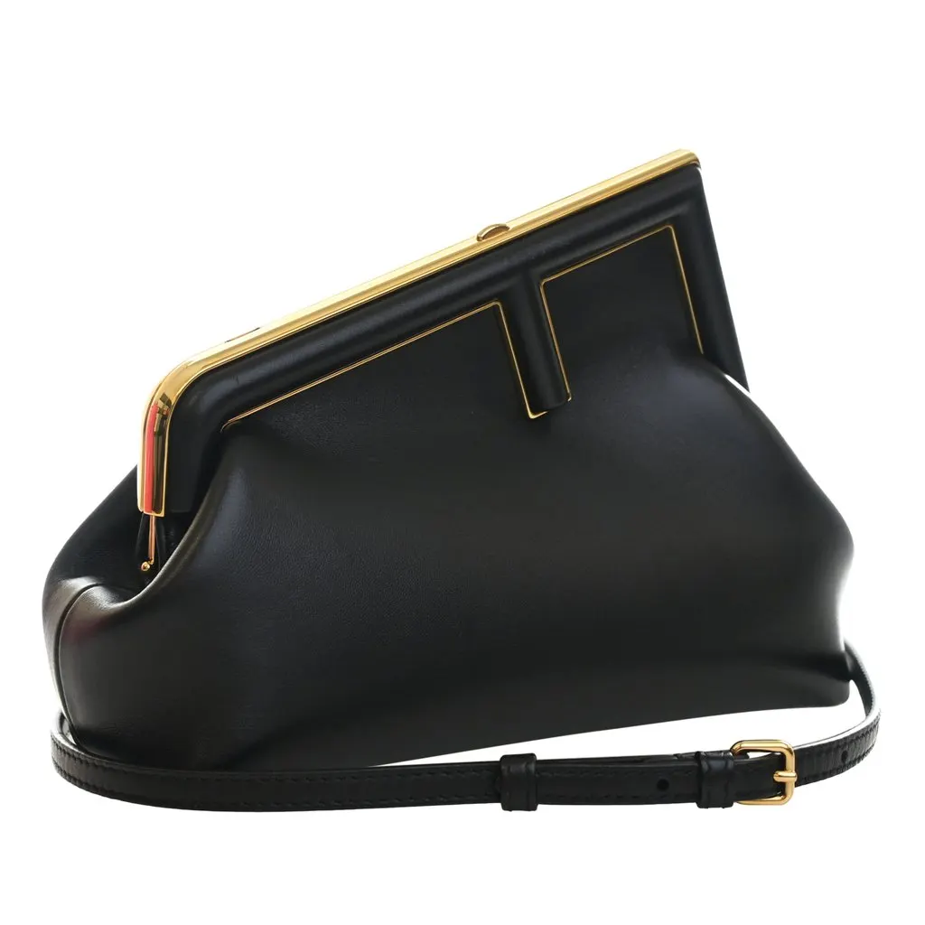 Fendi Small Nappa Fendi First Crossbody Black Leather Very good - Box View