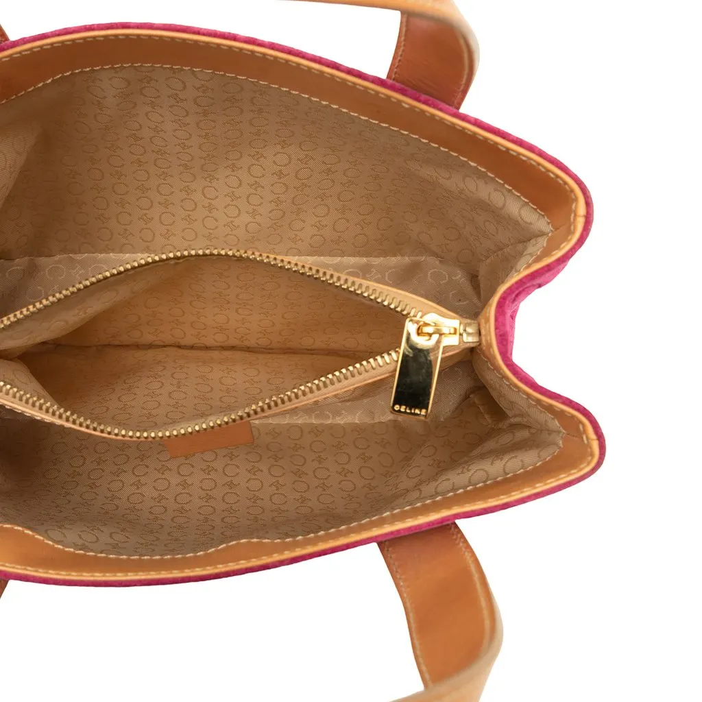 Celine C Macadam Suede Handbag Pink Leather Very good - Model View