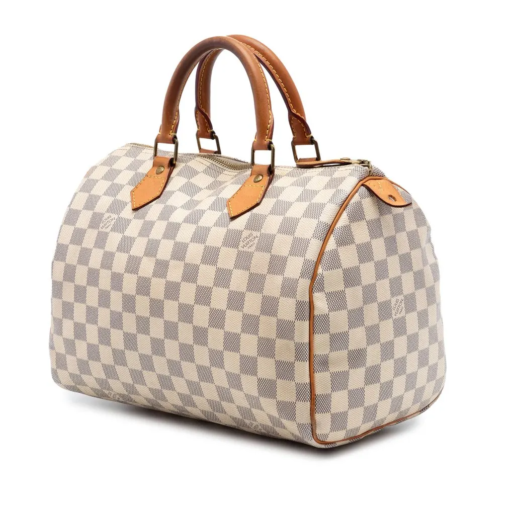 Louis Vuitton Damier Azur Speedy 30 White Very good - Back View