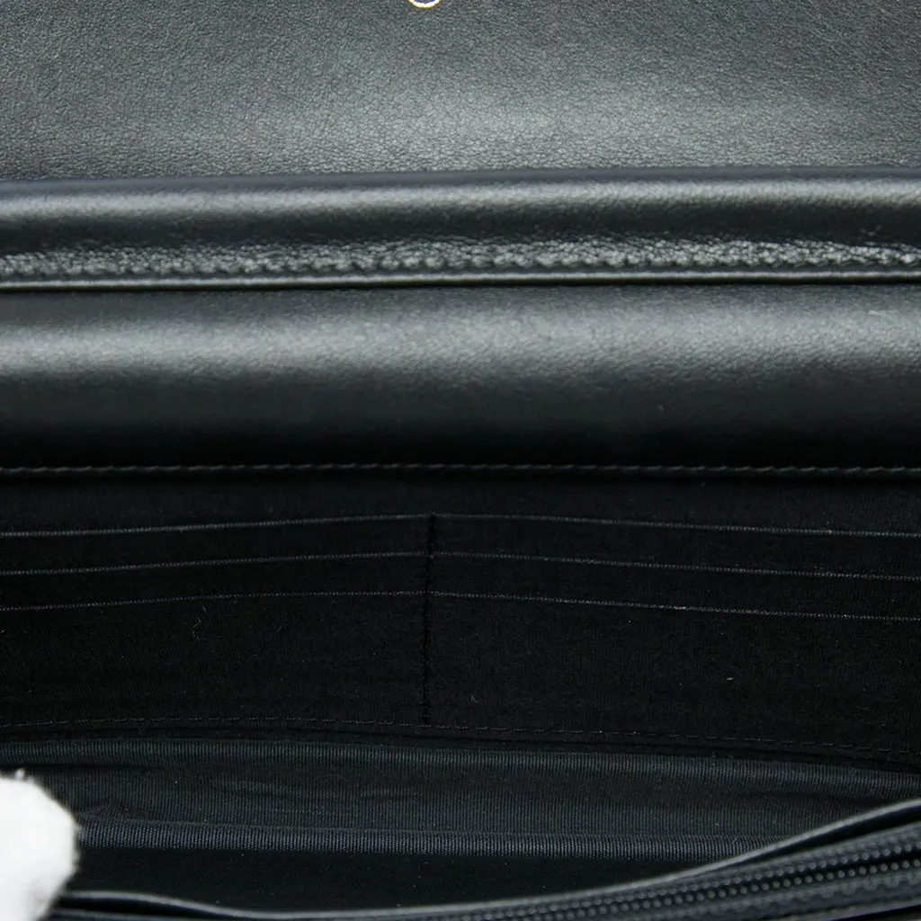 Chanel Lambskin Pagoda Wallet On Chain Black Leather Very good - Model View