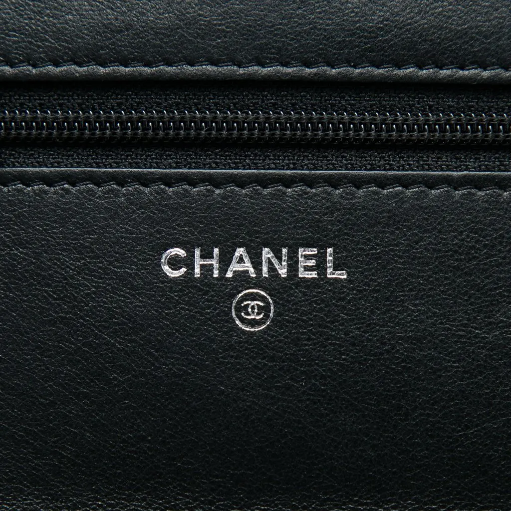 Chanel Lambskin Pagoda Wallet On Chain Black Leather Very good - Box View