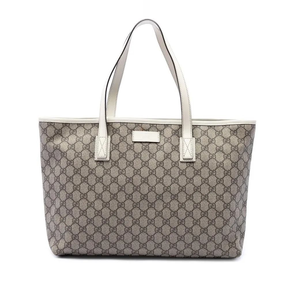 Gucci Medium GG Supreme Tote Beige Canvas Very good - Front View
