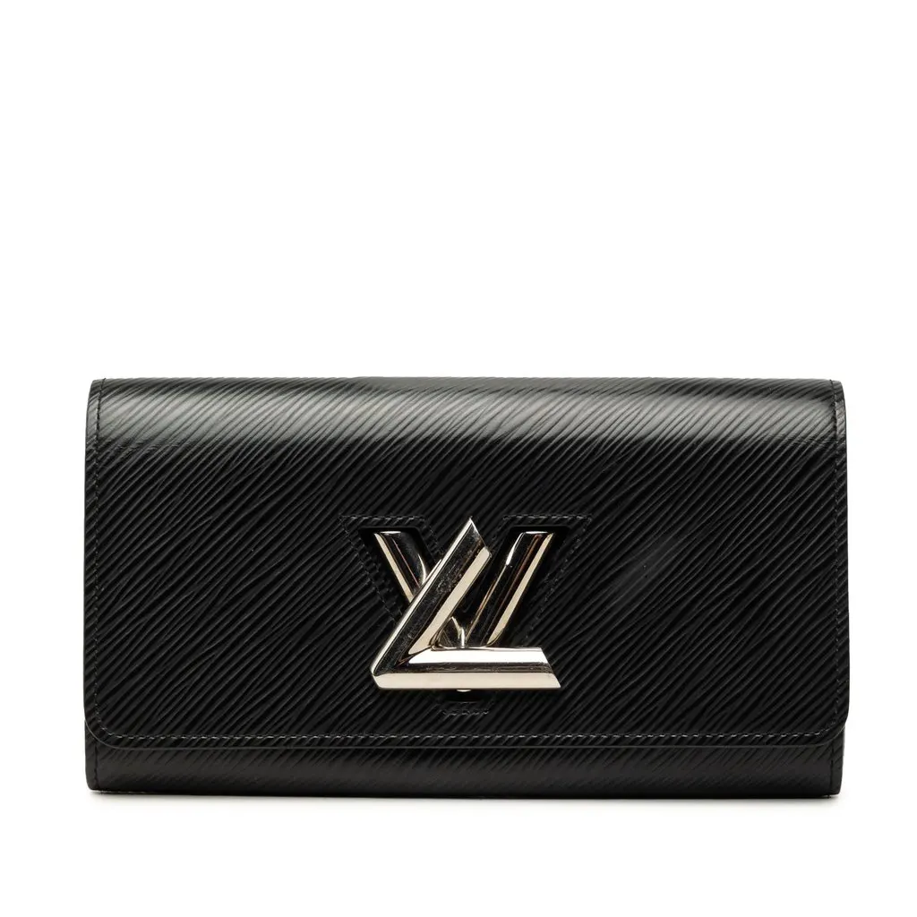 Louis Vuitton Epi Twist Long Wallet Black Leather Very good - Front View