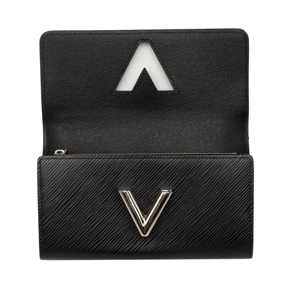 Louis Vuitton Epi Twist Long Wallet Black Leather Very good - Model View