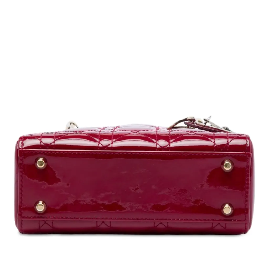 Dior Mini Patent Cannage Lady Dior Red Leather Very good - Inside View