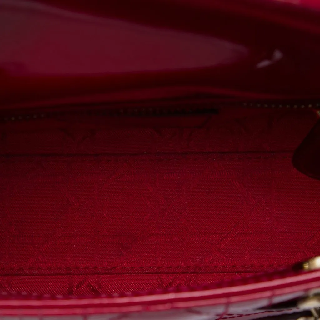 Dior Mini Patent Cannage Lady Dior Red Leather Very good - Model View