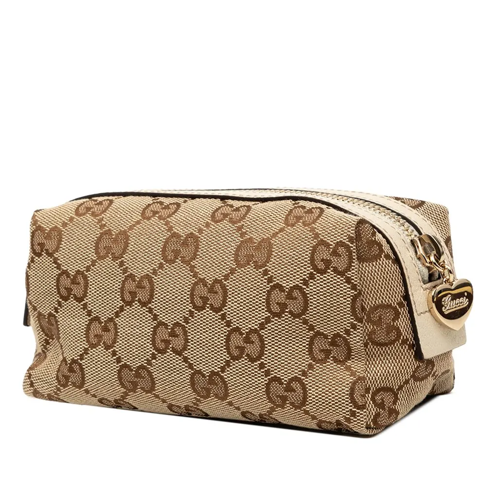 Gucci GG Canvas Cosmetic Pouch Beige Very good - Back View