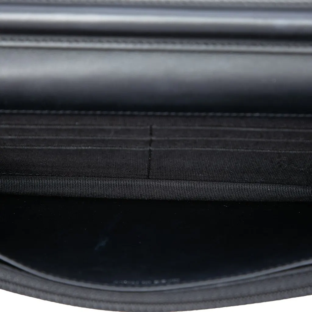 Chanel CC Quilted Patent Wallet On Chain Black Leather Very good - Model View