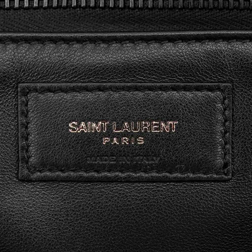 Saint Laurent Lambskin Wide Puffer Tote Black Leather Very good - Box View