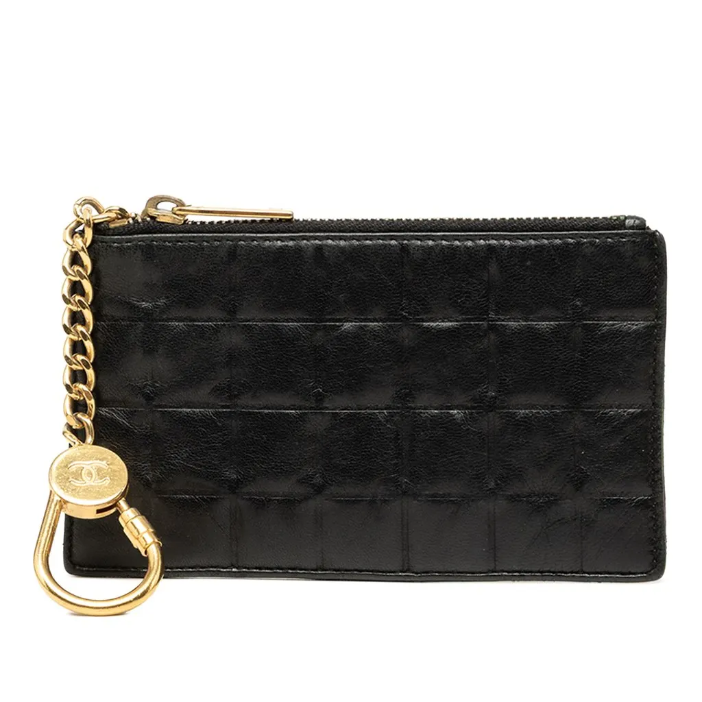 Chanel Chocolate Bar جلد الحمل Coin Purse