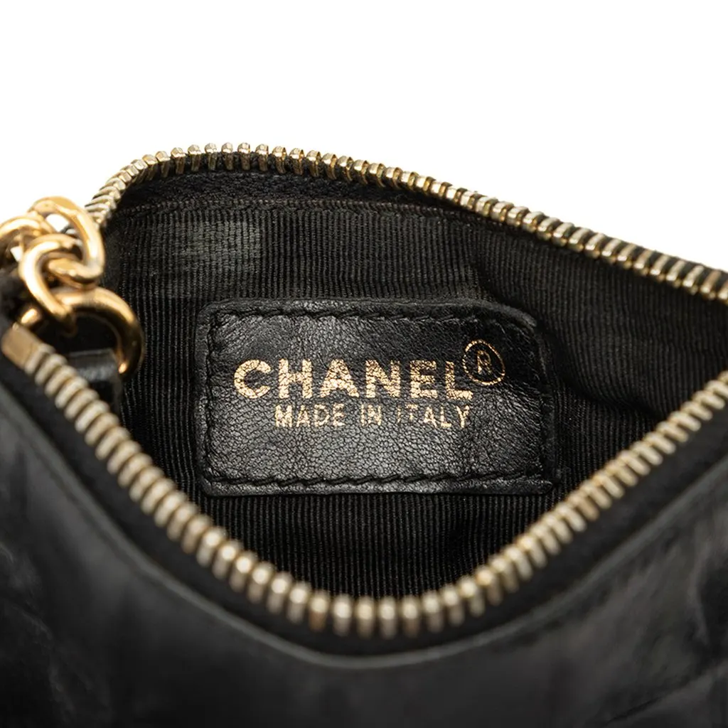 Chanel Chocolate Bar Lambskin Coin Purse Black Leather Good - Box View