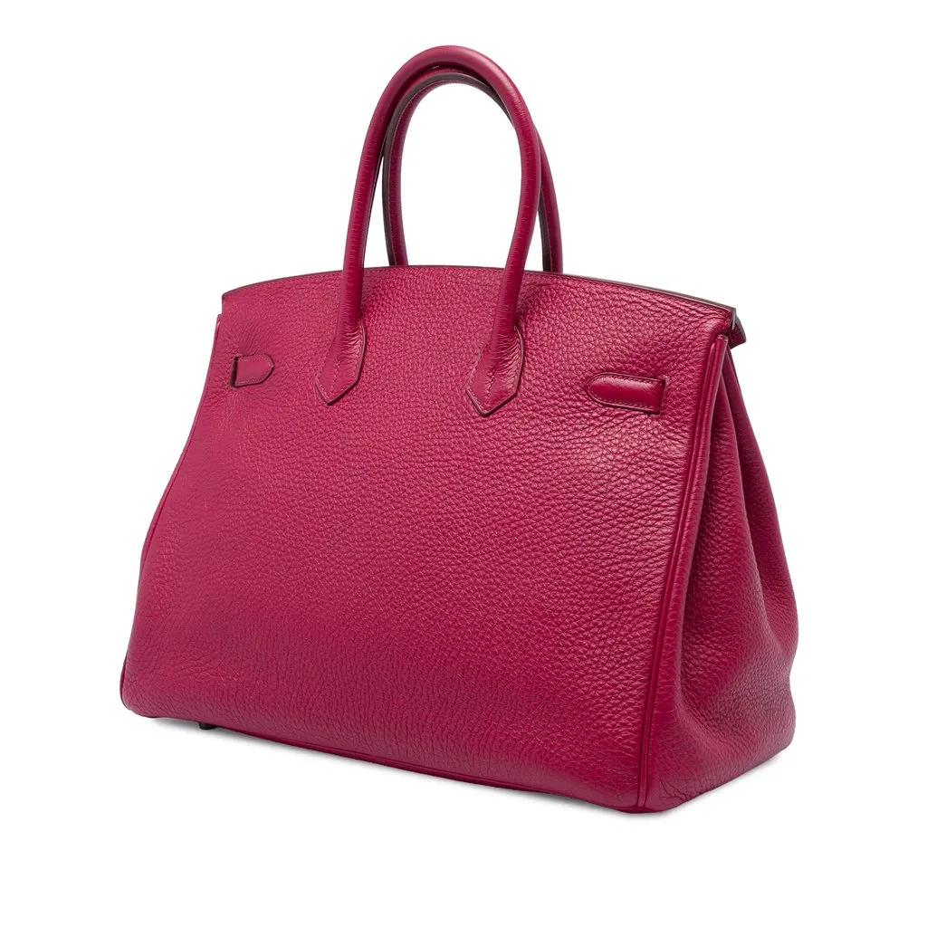 Hermès Clemence Birkin Retourne 35 Pink Leather Good - Back View