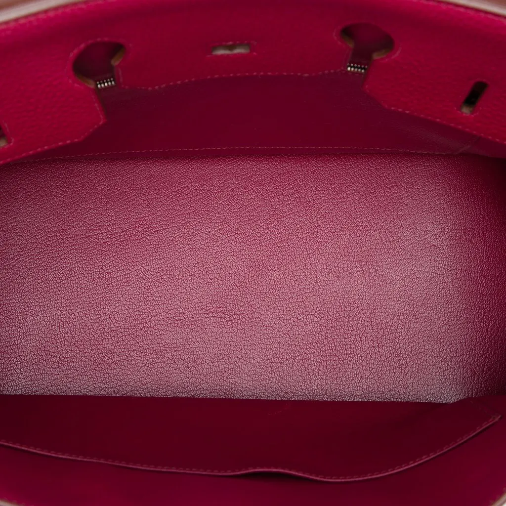 Hermès Clemence Birkin Retourne 35 Pink Leather Good - Model View