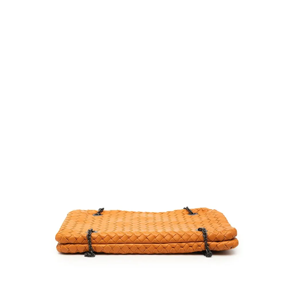 Bottega Veneta Nappa Intrecciato Duo Shoulder Bag Orange Leather Very good - Inside View