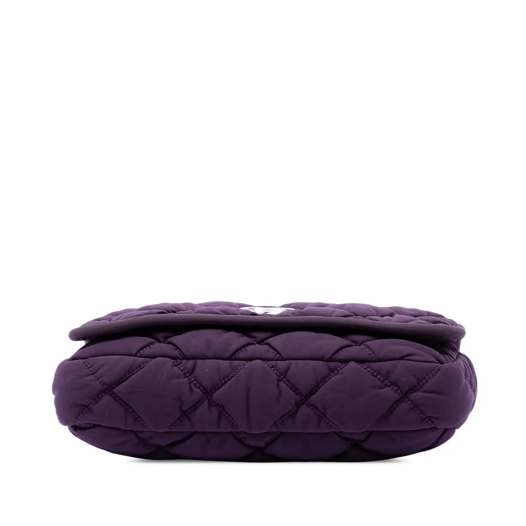 Chanel Small Quilted Nylon Bubble Flap Purple Very good - Inside View