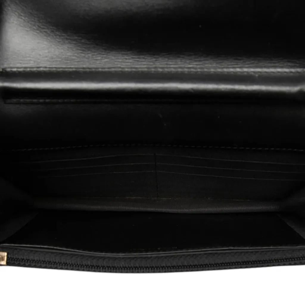 Chanel Quilted Caviar Boy Wallet on Chain Black Leather Very good - Model View