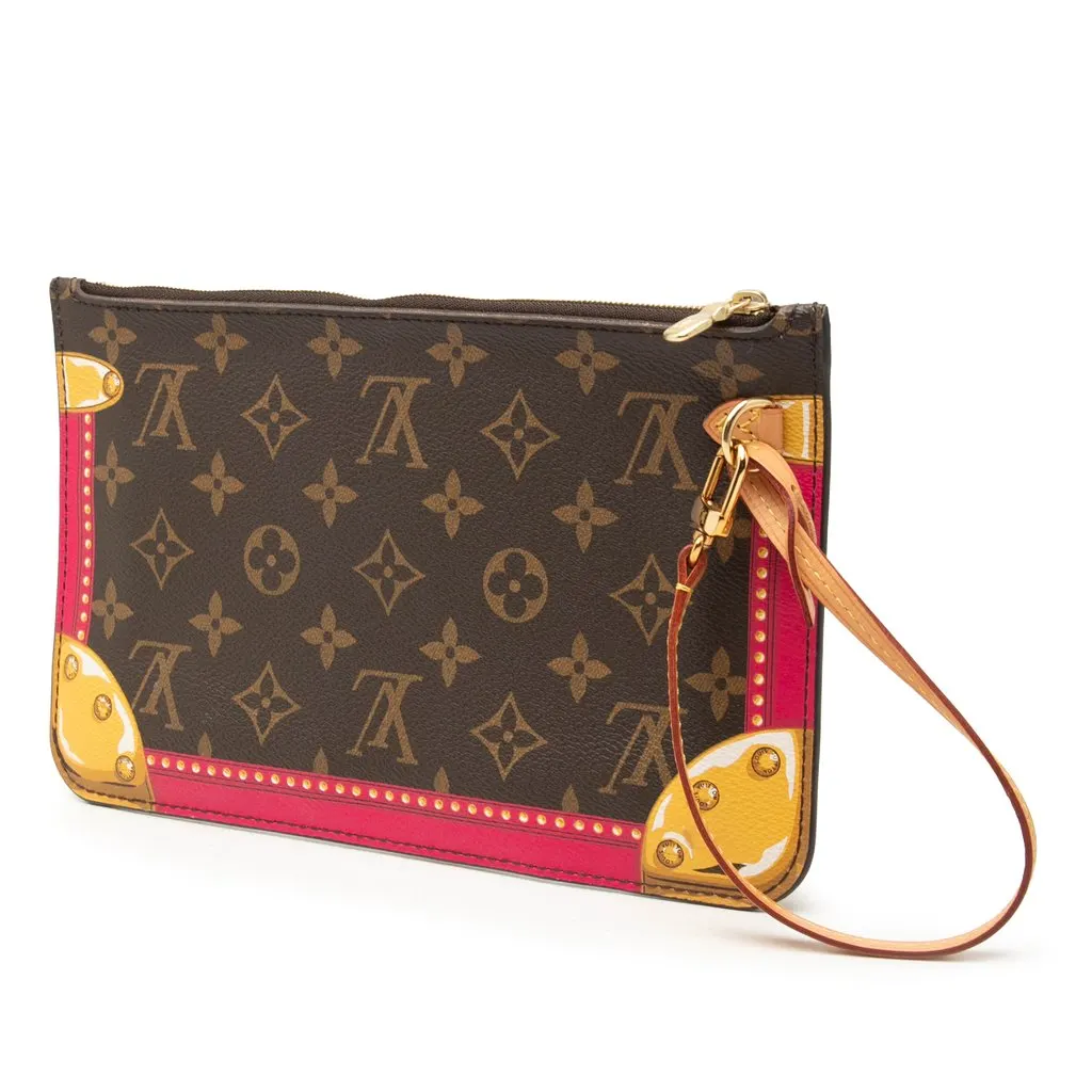 Louis Vuitton Monogram Summer Trunks Neverfull MM Pouch Brown Canvas Very good - Back View