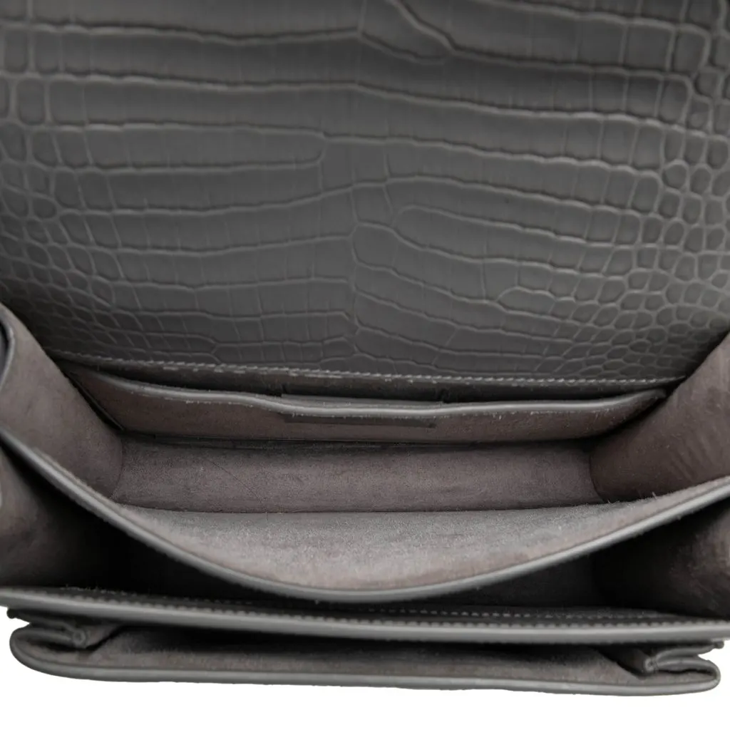 Saint Laurent Medium Croc Embossed Leather Monogram Sunset Crossbody MultiColor Leather Very good - Model View