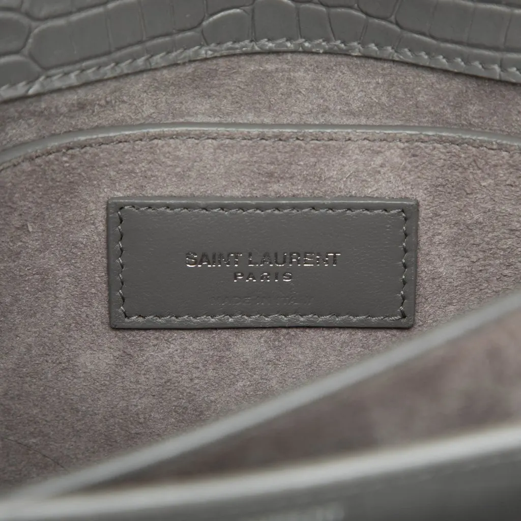 Saint Laurent Medium Croc Embossed Leather Monogram Sunset Crossbody MultiColor Leather Very good - Box View