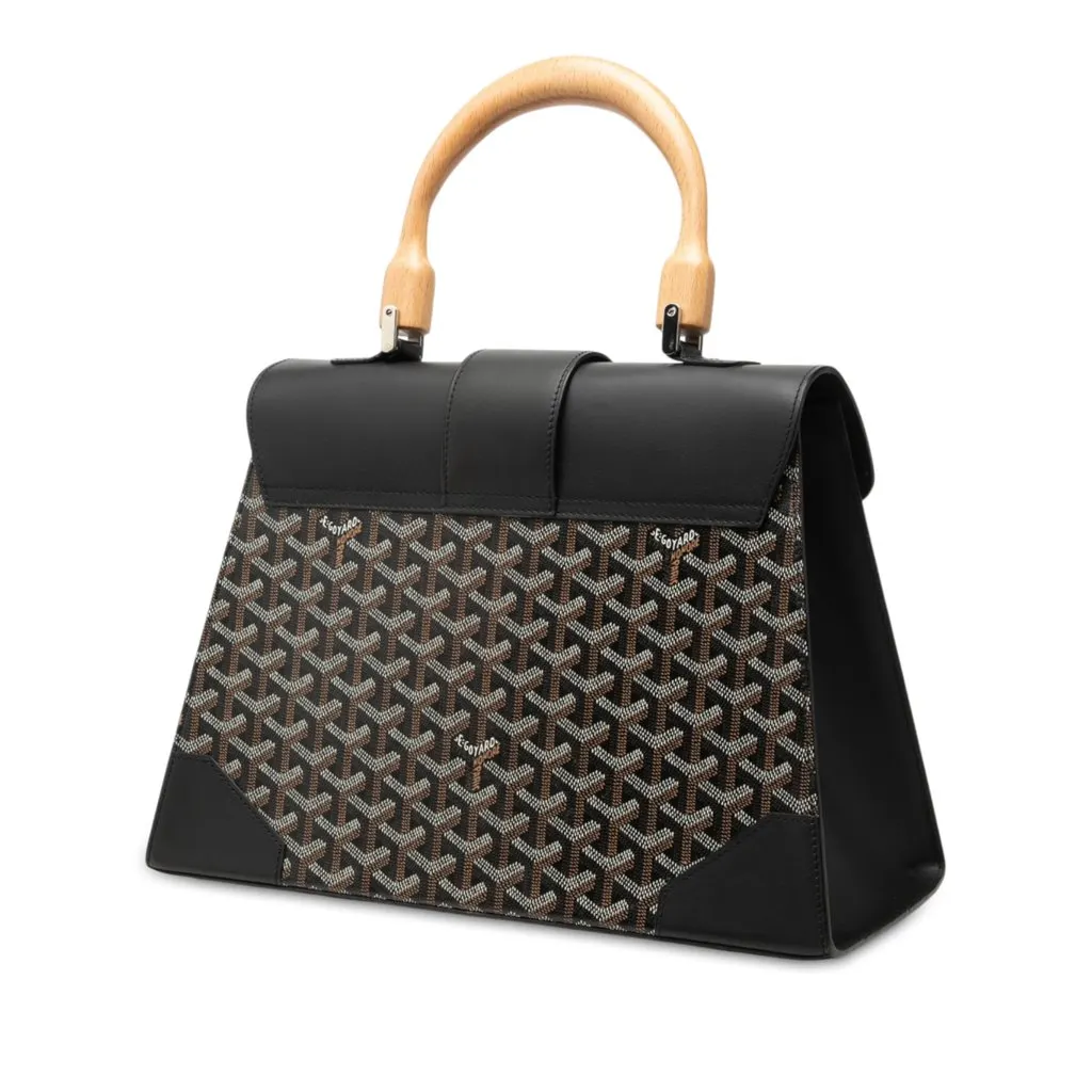 Goyard Goyardine Saigon Structured MM Black Very good - Back View