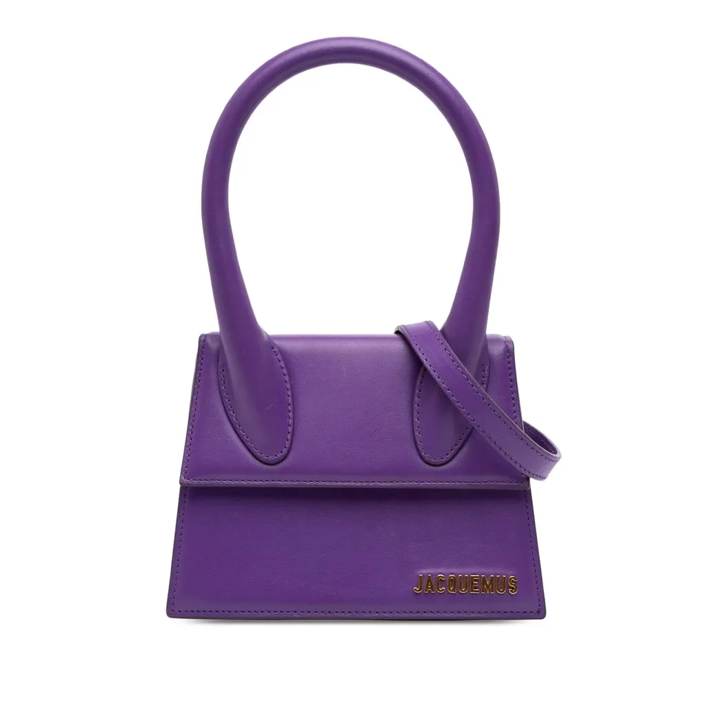 Jacquemus Leather Le Chiquito Moyen Purple Leather Very good - Front View