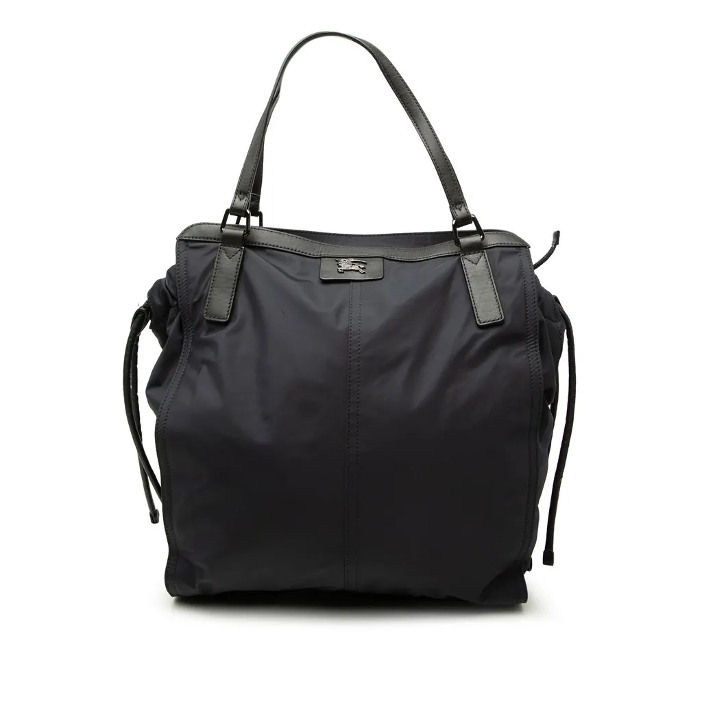 Burberry Nylon Packable Buckleigh Tote Blue Polyamide Very good - Front View
