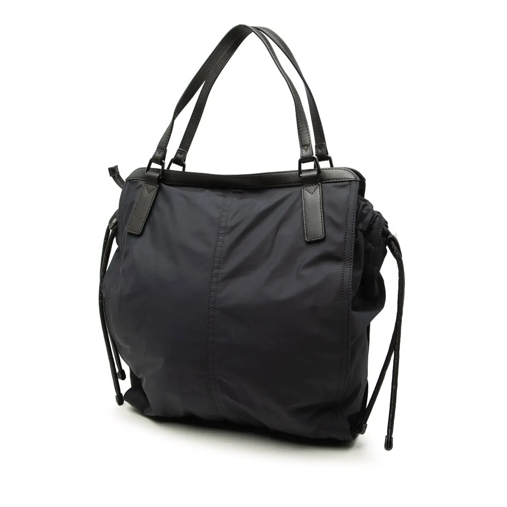 Burberry Nylon Packable Buckleigh Tote Blue Polyamide Very good - Back View