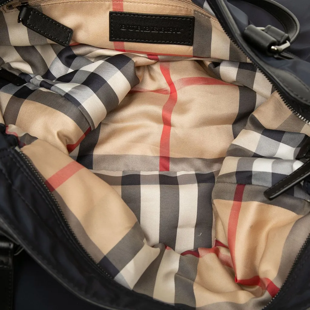 Burberry Nylon Packable Buckleigh Tote Blue Polyamide Very good - Model View
