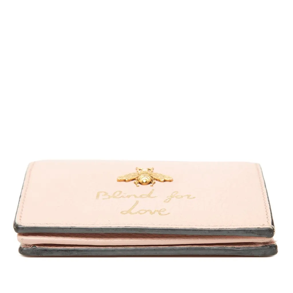 Gucci Calfskin Blind for Love Compact Wallet Pink Leather Very good - Inside View